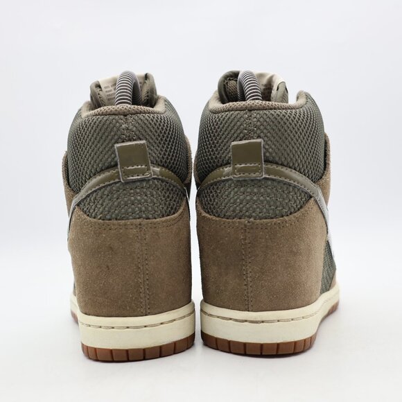 Nike Dunk Sky Hi Hidden Wedge Women's 7.5 Olive Green Suede Sneakers 579763-300 - Picture 5 of 9